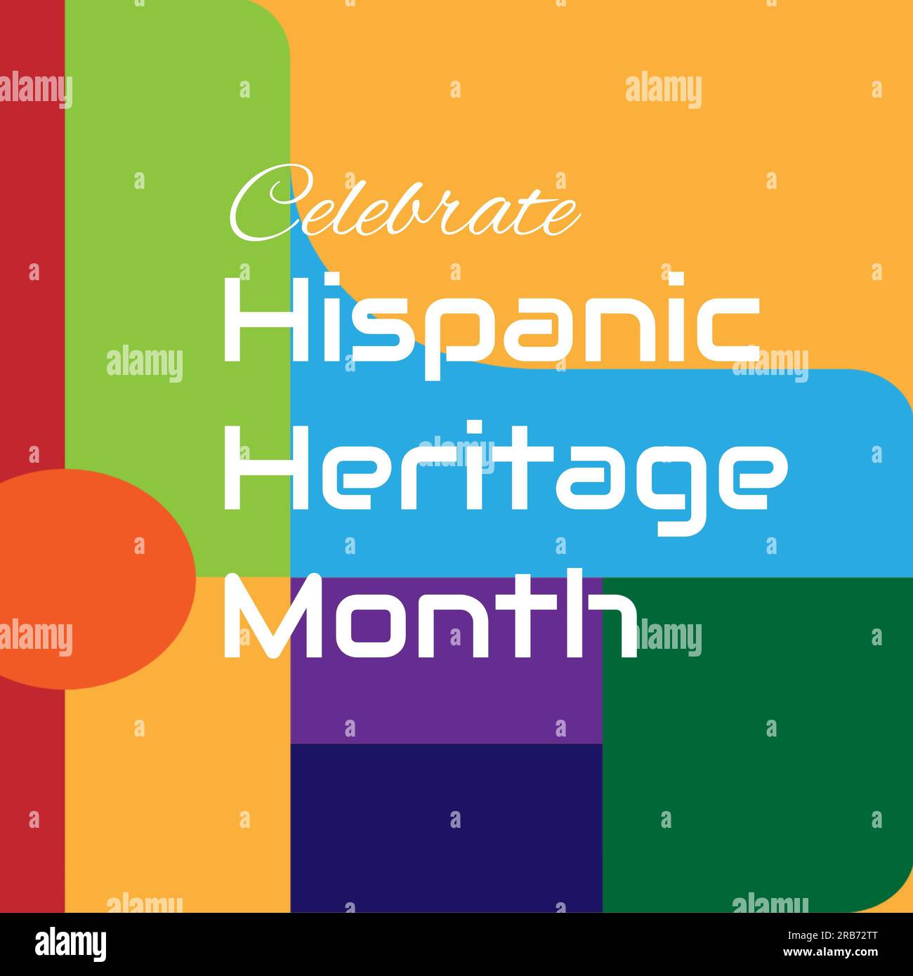 Celebrate hispanic heritage month text in white on colourful abstract