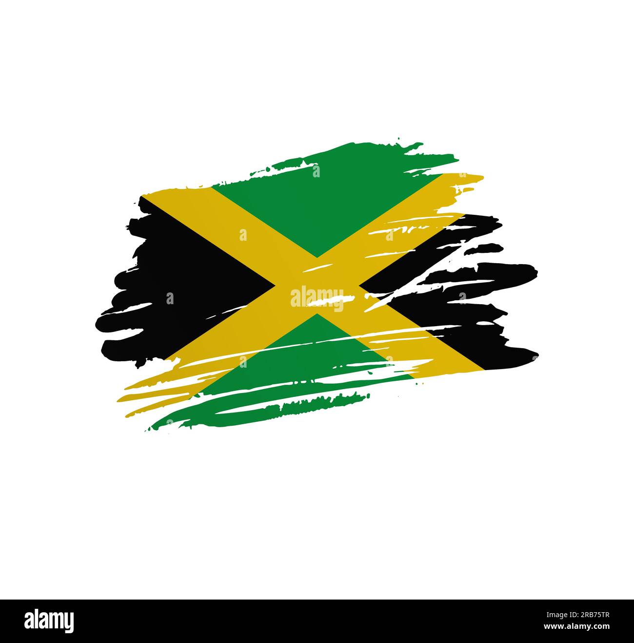 Jamaica flag nation vector country flag trextured in grunge scratchy