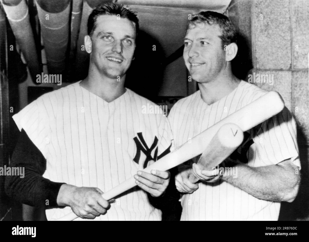 New York, New York July 14, 1962 New York Yankee sluggers Roger Maris