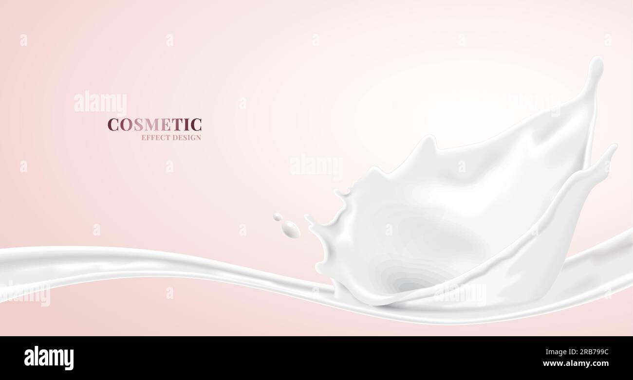Creamy texture liquid, cosmetic special effect for design uses in 3d illustration Stock Vector