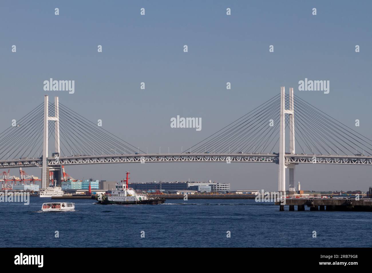 Yokohama Bay Bridge. Yokohama, Kanagawa, Japan. Stock Photo