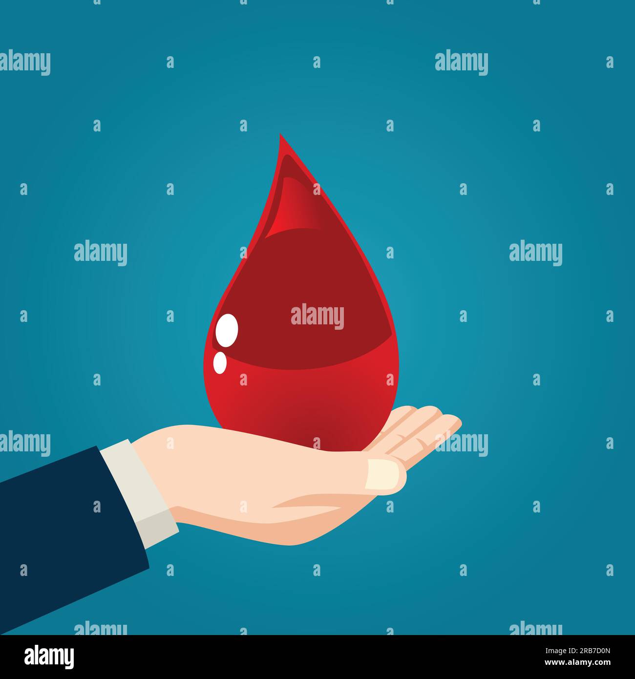 Illustration of a hand holding a blood drop Stock Vector Image & Art ...