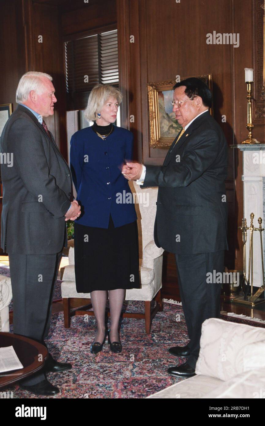 Secretary Gale Norton at Main Interior with members of group including ...
