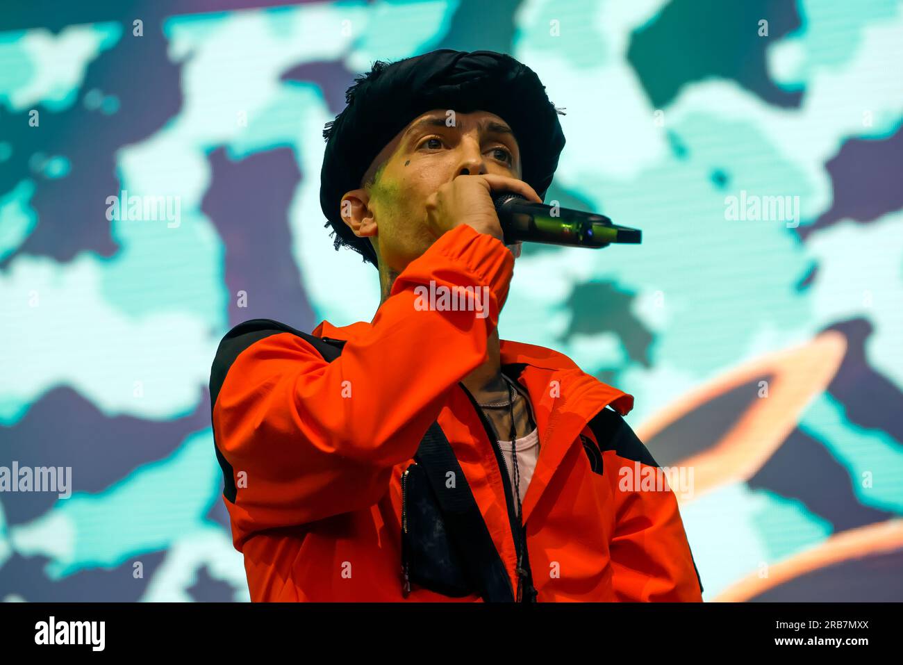 Stamner Park, City of Brighton & Hove, East Sussex, UK. Hip Hop Band N-Dubz performing live at the Brighton Valley Festival 2023, Brighton Valley Concert Series in front of thousands of fans at Stanmer Park. 7th July 2023 Credit: David Smith/Alamy Live News Stock Photo