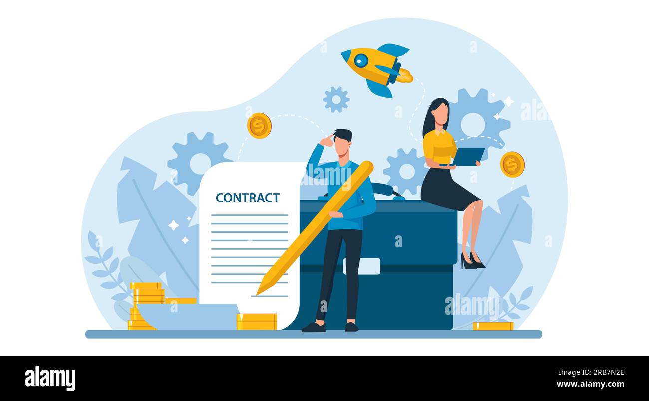 Business, start up contract and agreement concept Stock Vector