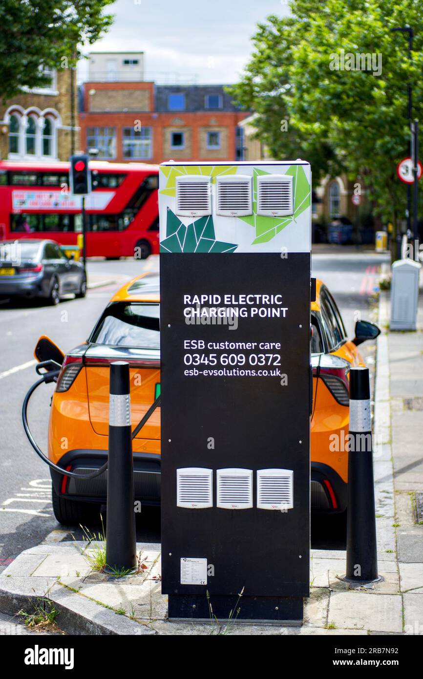 Rapid Electric Charging Point, Borough of Lambeth, London, England, UK Stock Photo