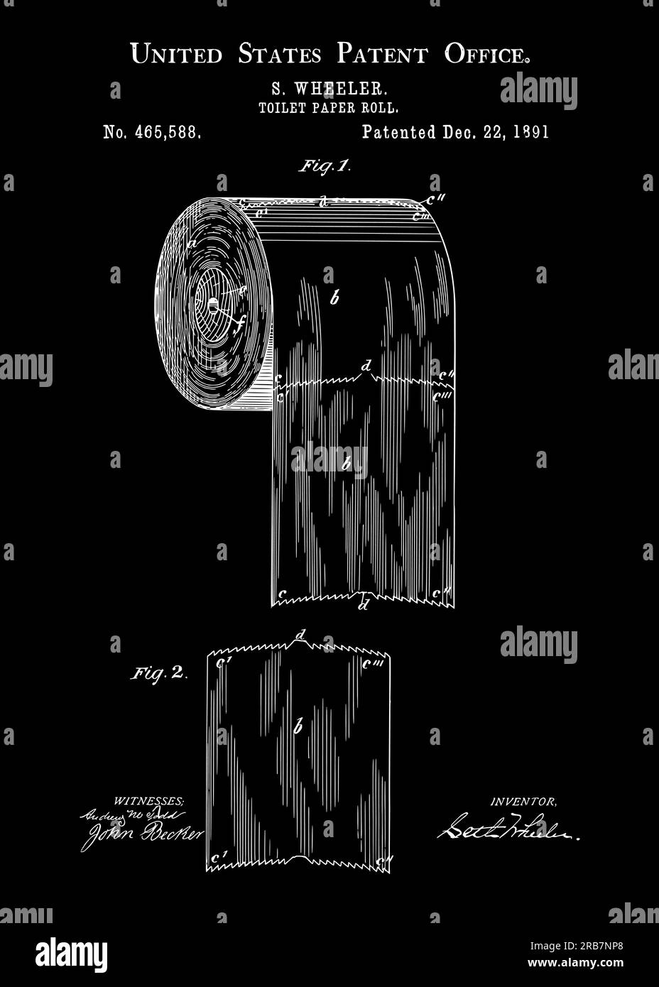 Vintage Toilet Paper 1891 Patent Stock Vector Image & Art Alamy