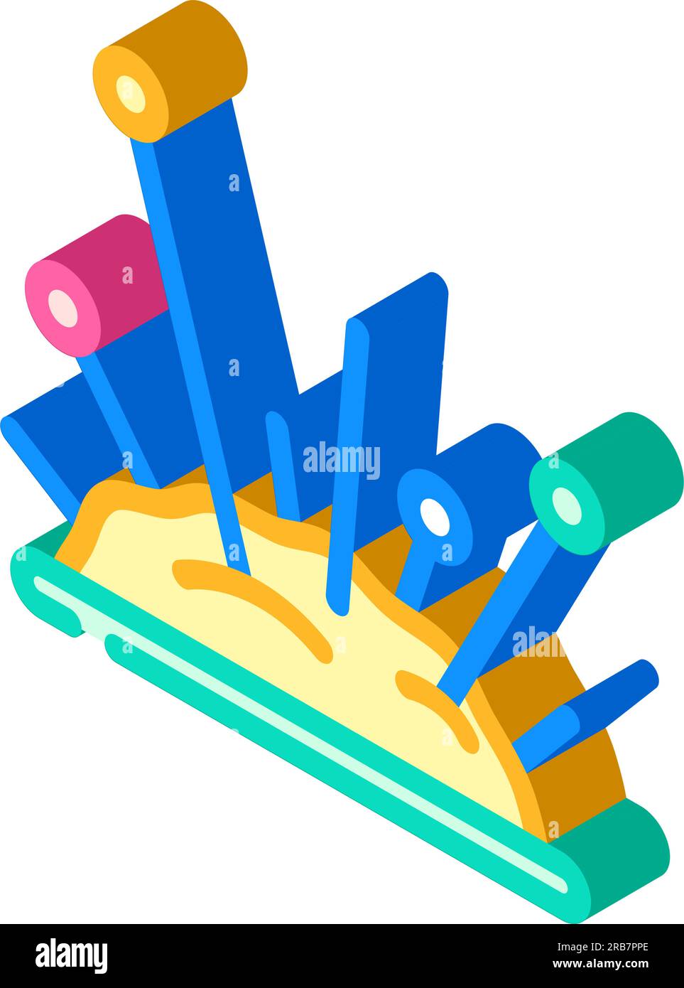 needles knitting wool isometric icon vector illustration Stock Vector ...