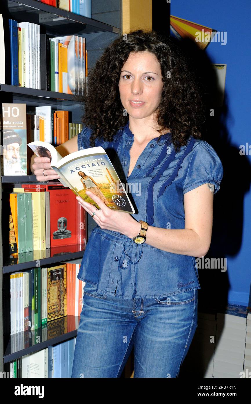 Silvia Avallone, writer of the novel 'Acciaio' 'steel' posing (May 2012) Stock Photo