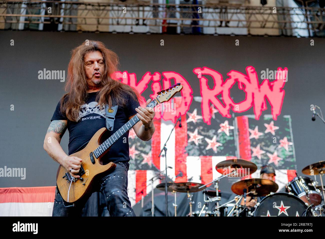 Italy 29 June 2023 Skid Row - opening act for KISS - live at Piazza Napoleone Lucca © Andrea Ripamonti / Alamy Stock Photo