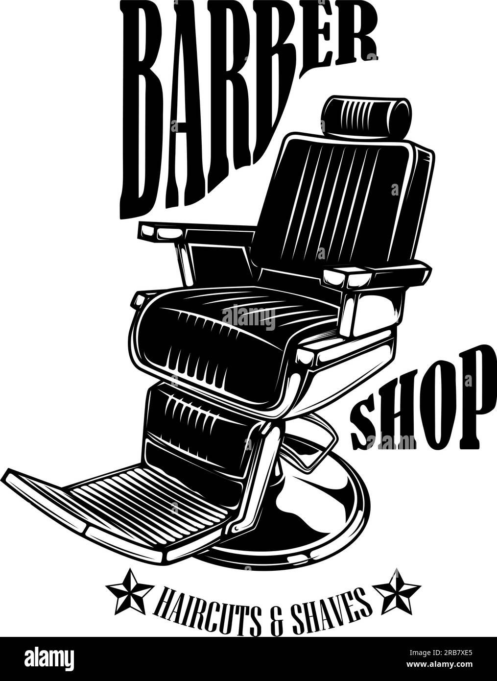 Vintage barber chair vector illustration. Perfect for logos