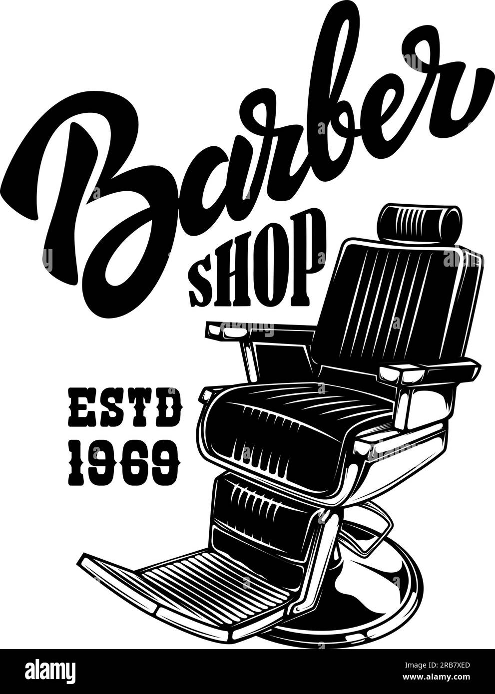 Vintage barber chair vector illustration. Perfect for logos