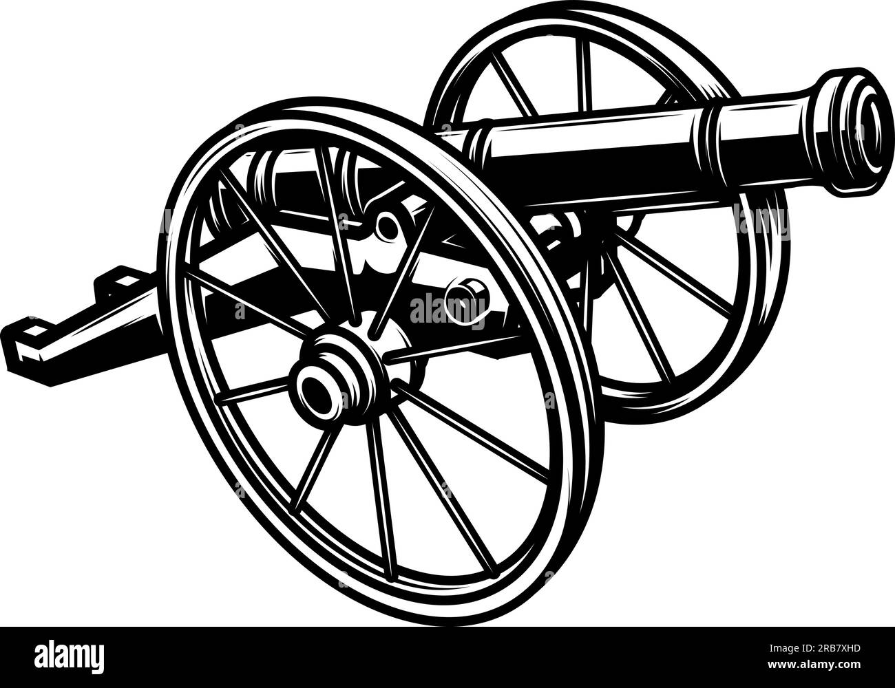Civil war cannon black and white Stock Vector Images - Alamy