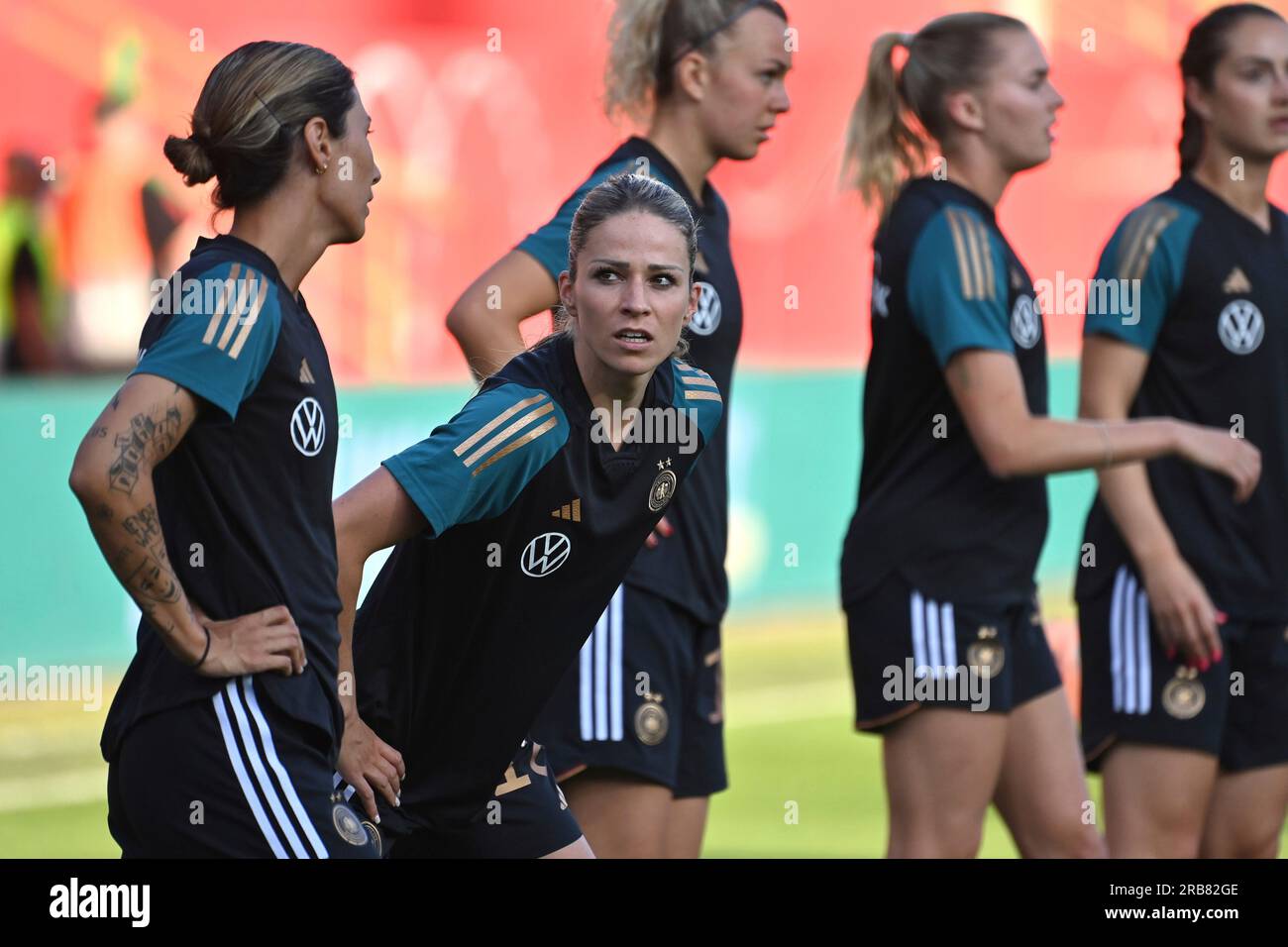 Fuerteventura, Deutschland. 07th July, 2023. Melanie LEUPOLIZ (GER) warming up. Germany (GER) -Zambia (ZMB) 2-3 on July 7th, 2023, Sportpark Ronhof Thomas Sommer in Fuerth, ? Credit: dpa/Alamy Live News Stock Photo