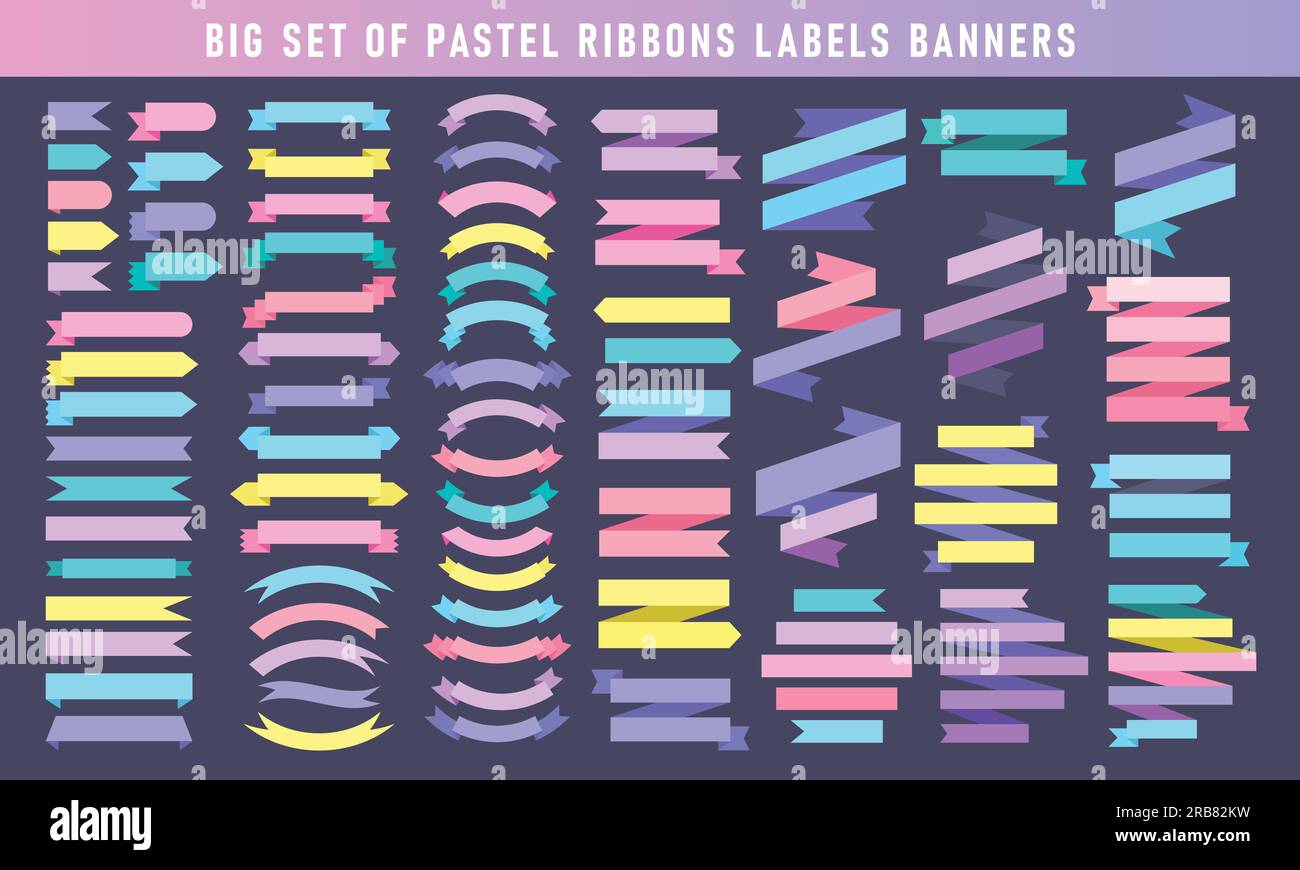 Free Vector  Pastel ribbon banners