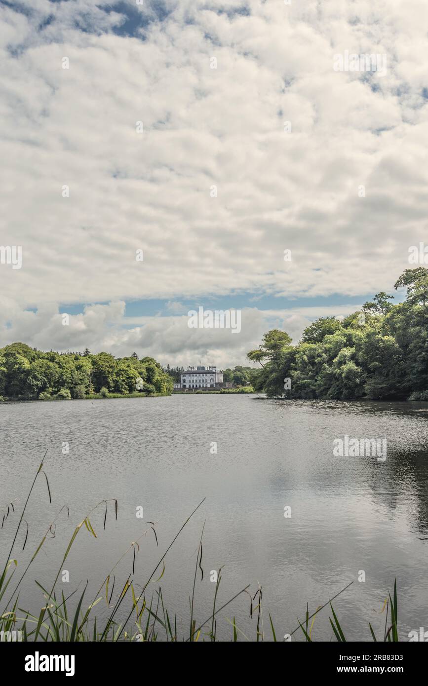 Westport House seen from near the Harbour Quay entrance, County Mayo Ireland. Stock Photo