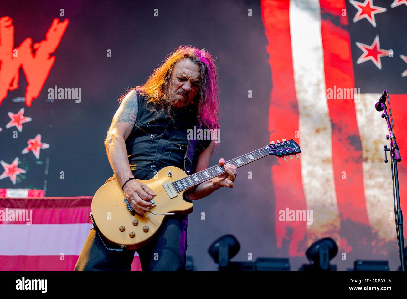 Italy 29 June 2023 Skid Row - opening act for KISS - live at Piazza Napoleone Lucca © Andrea Ripamonti / Alamy Stock Photo