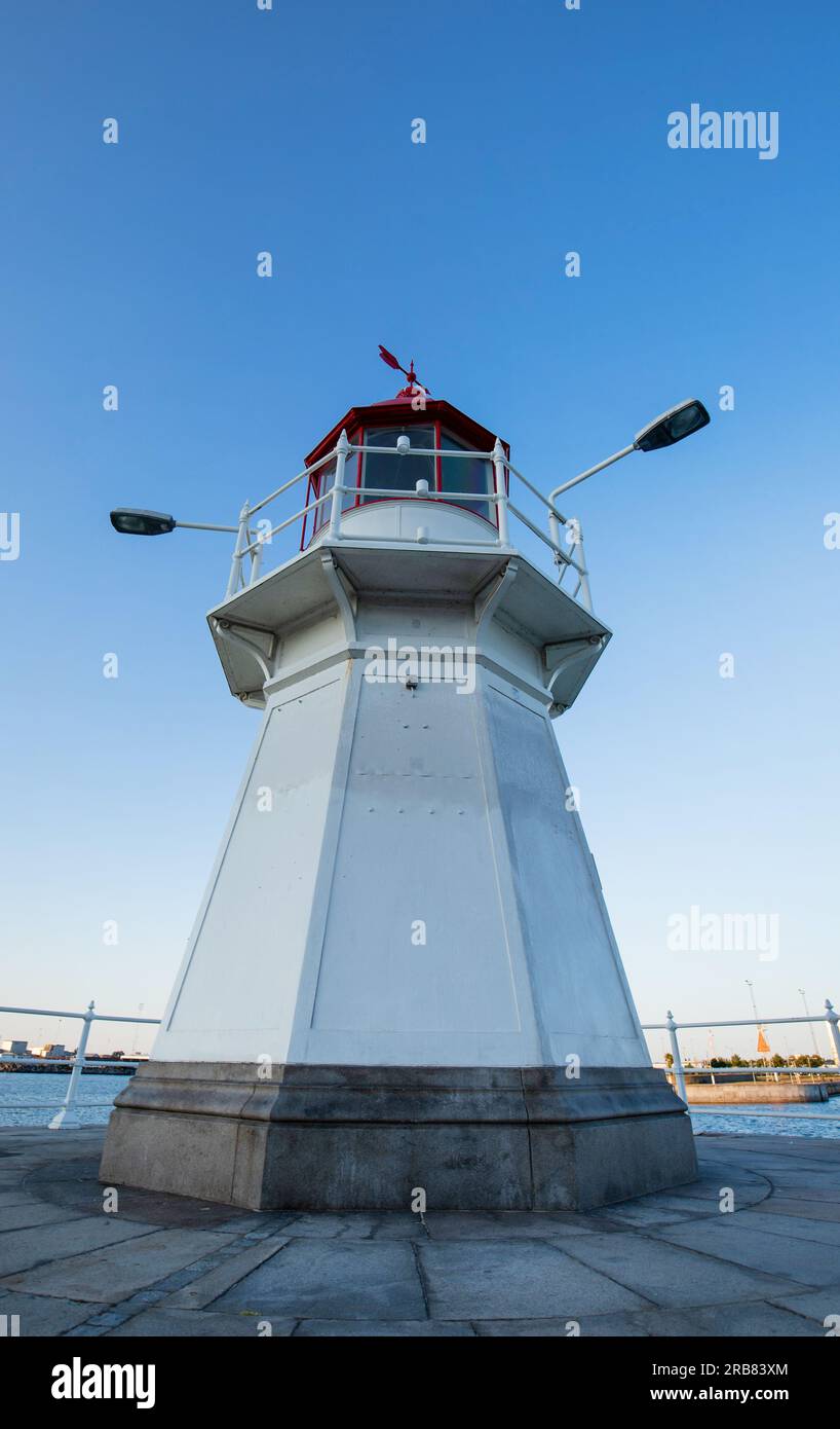 Old lighthouse in Malmo of Sweden at late afternoon Stock Photo