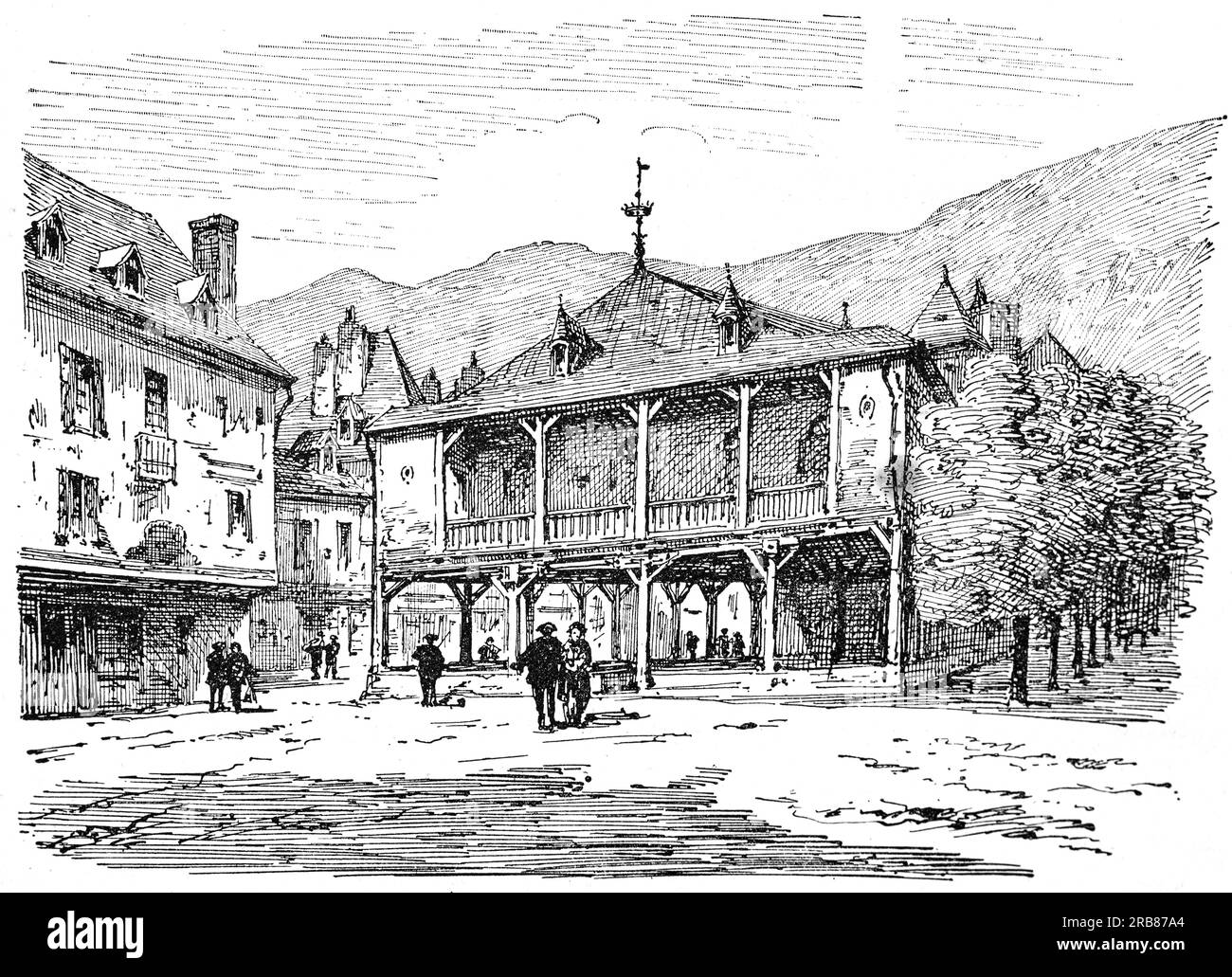 An early 19th century illustration of the Hotel de Ville in the ...