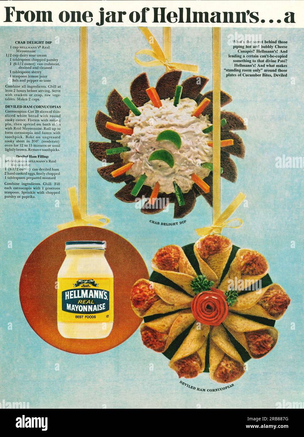 Hellmann's Mayonnaise advert in a Journal magazine 1965 Stock Photo Alamy
