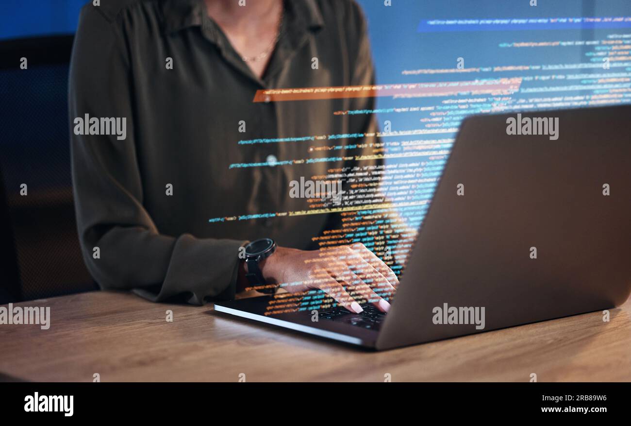 Software engineer typing code overlay hi-res stock photography and ...