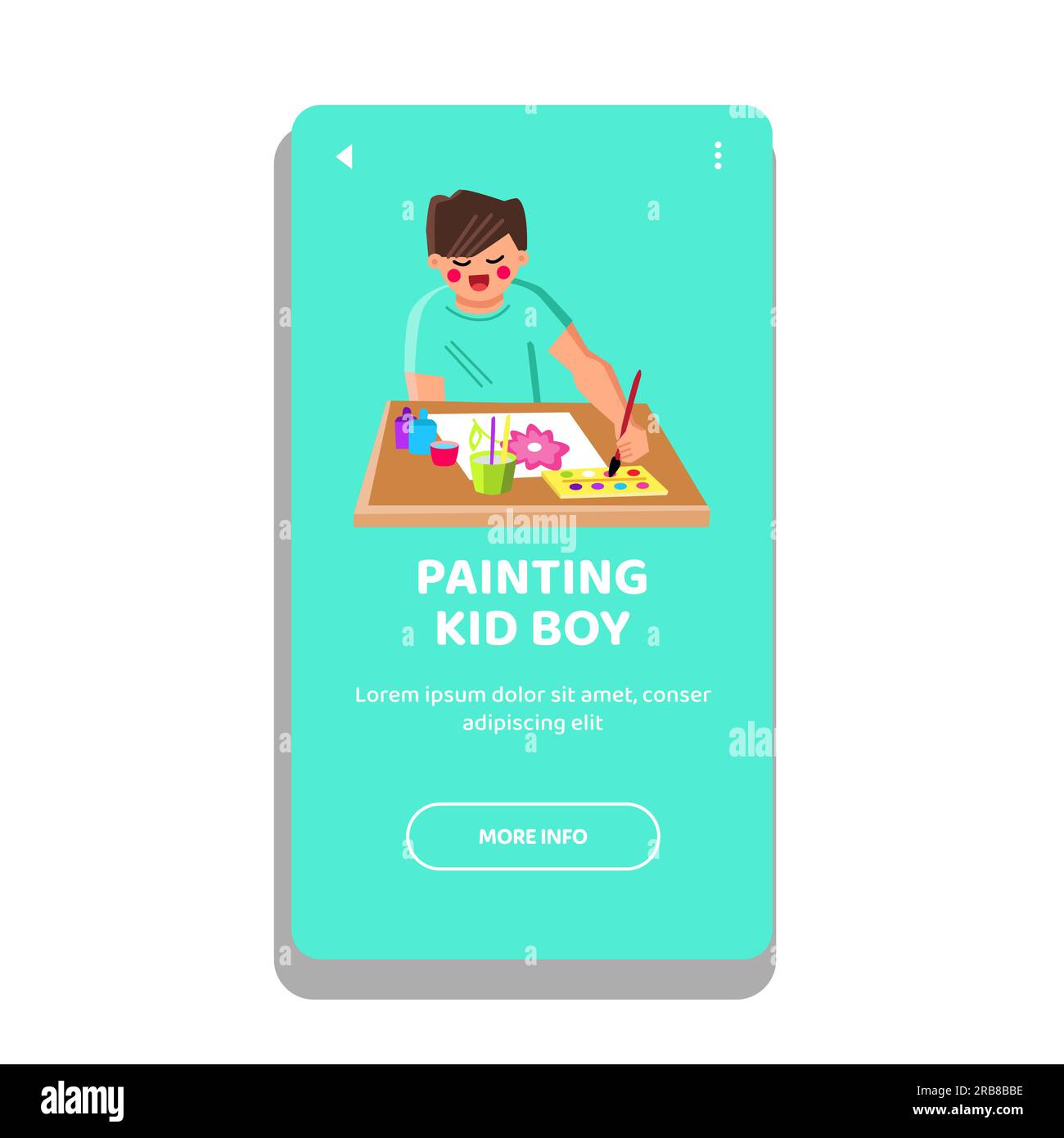 child painting kid boy vector Stock Vector Image & Art - Alamy