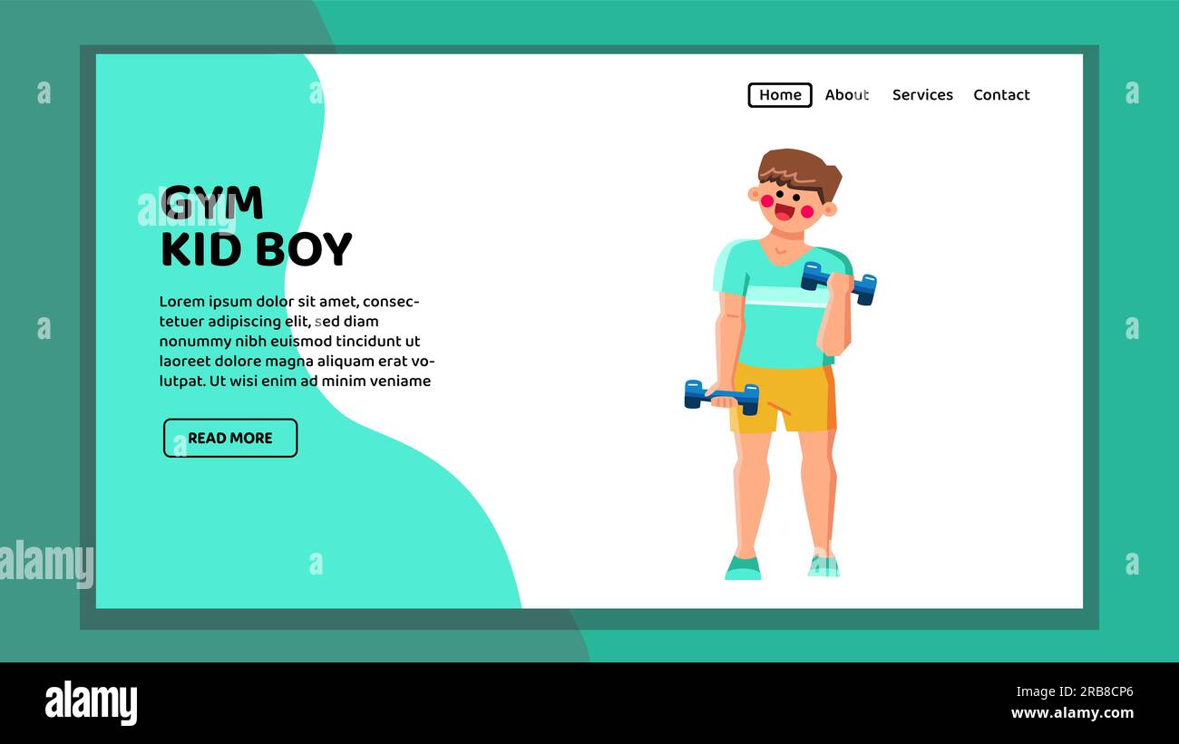 fitness gym kid boy vector Stock Vector Image & Art - Alamy