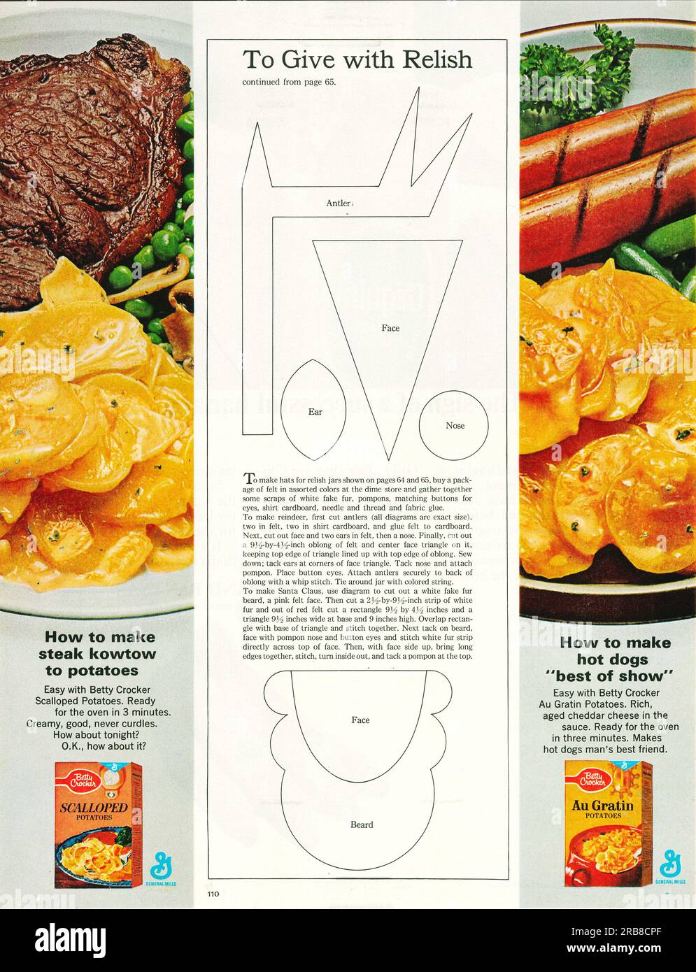 Betty Crocker Au Gratin Potatoes advert in a Journal magazine, 1965