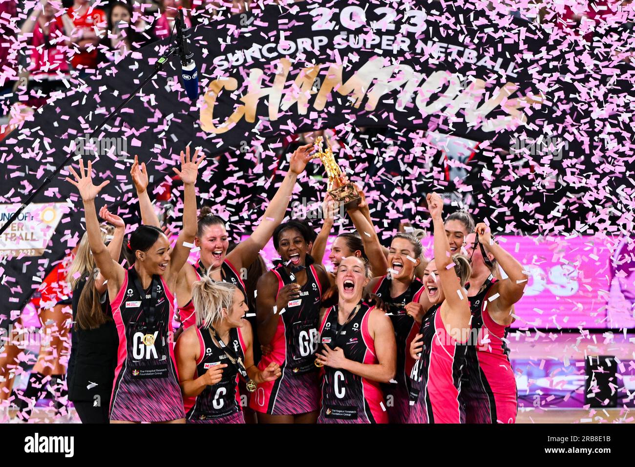 Melbourne, Australia. 08th July, 2023. Thunderbirds Players Celebrate ...