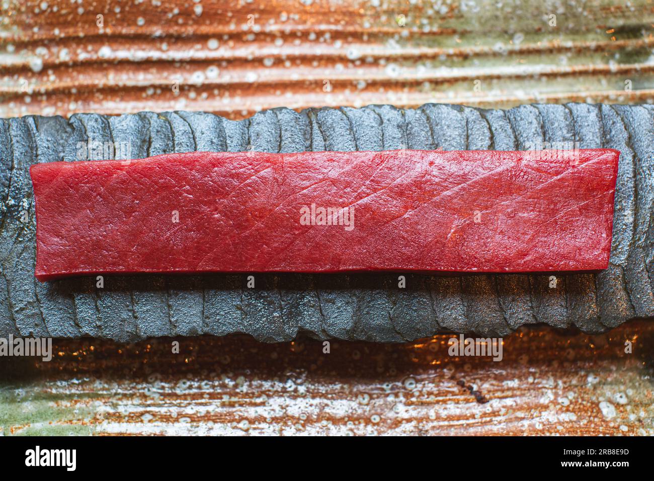 raw tuna sashimi grade maguro saku block Stock Photo