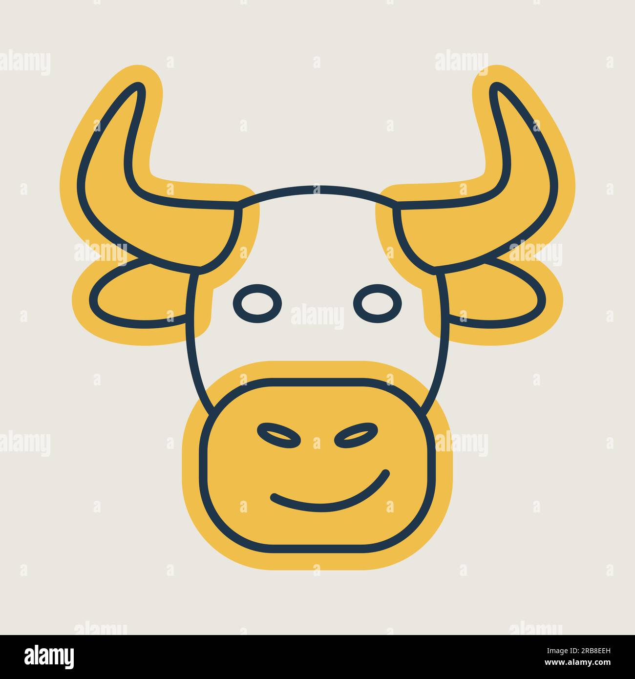 Bull isolated icon. Farm animal vector illustration. Agriculture sign ...