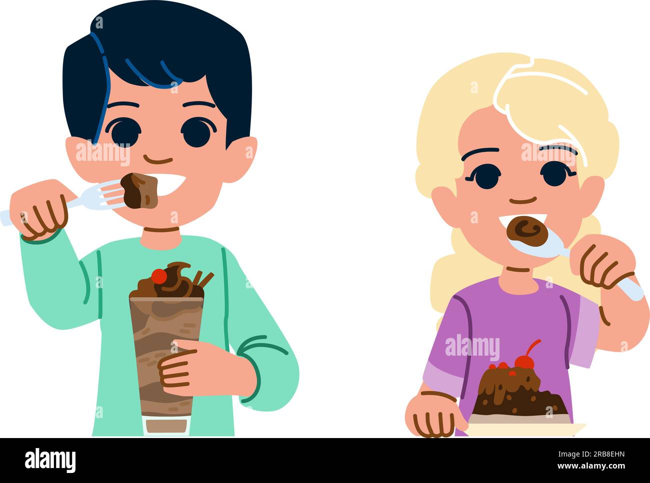 food chocolate dessert kid vector Stock Vector