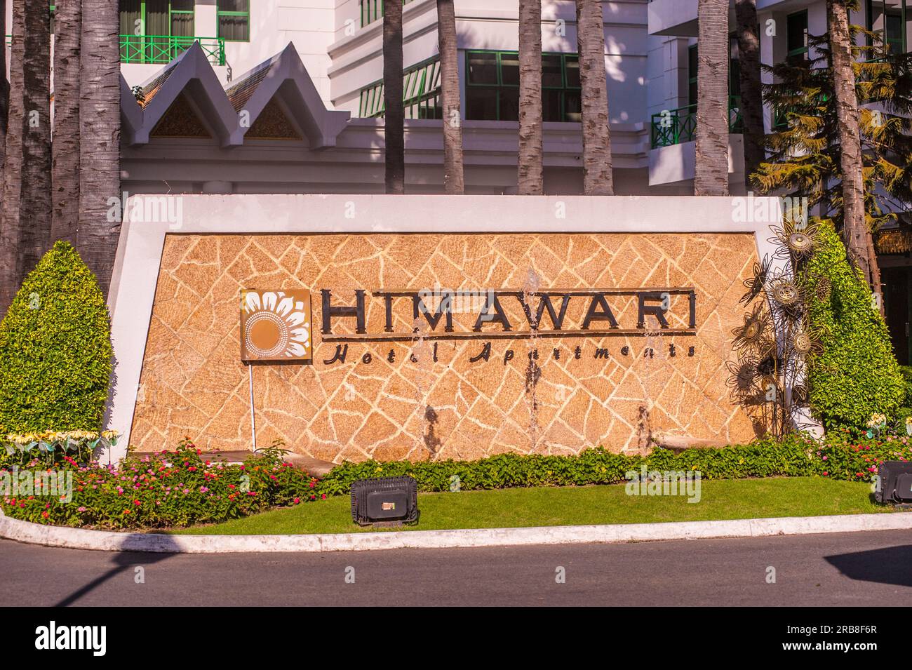 Himawari Hotel Apartments stone sign, Phnom Penh, Cambodia. © Kraig ...