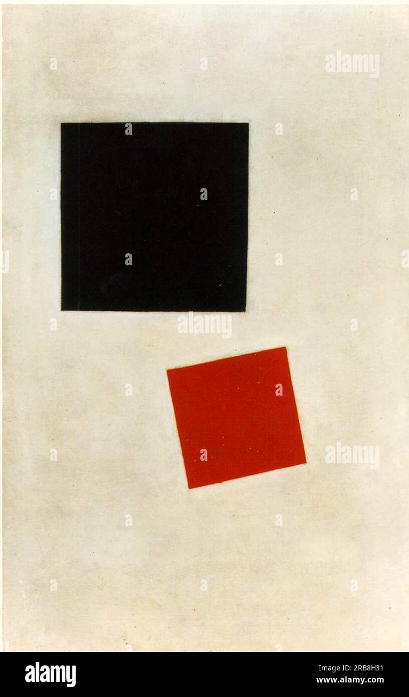 Black Square and Red Square 1915 by Kazimir Malevich Stock Photo
