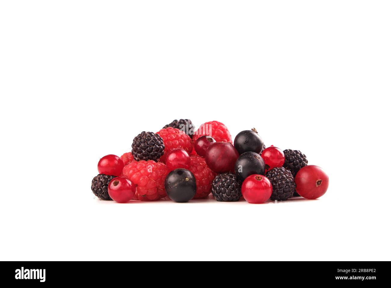 various berries, raspberry, currant isolate on white Stock Photo