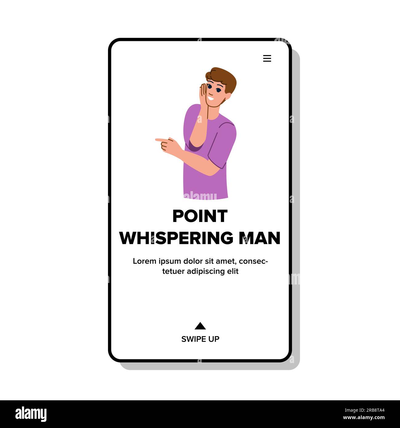 secret point whispering man vector Stock Vector