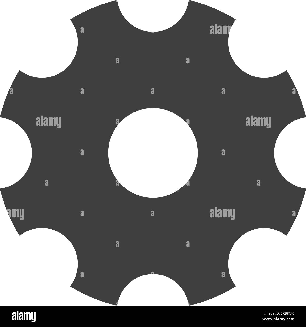 Gear, vector. One gray gears on a white background. Vector illustration. Stock Vector