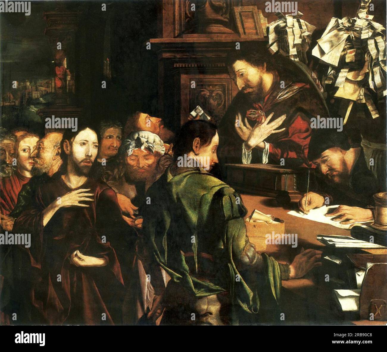The Calling of St. Matthew 1540 by Marinus van Reymerswaele Stock Photo