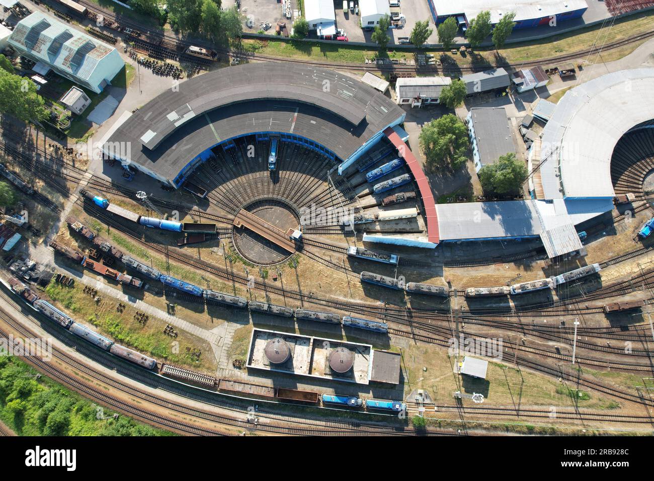 default Railway turntable for aerial view train turntable
