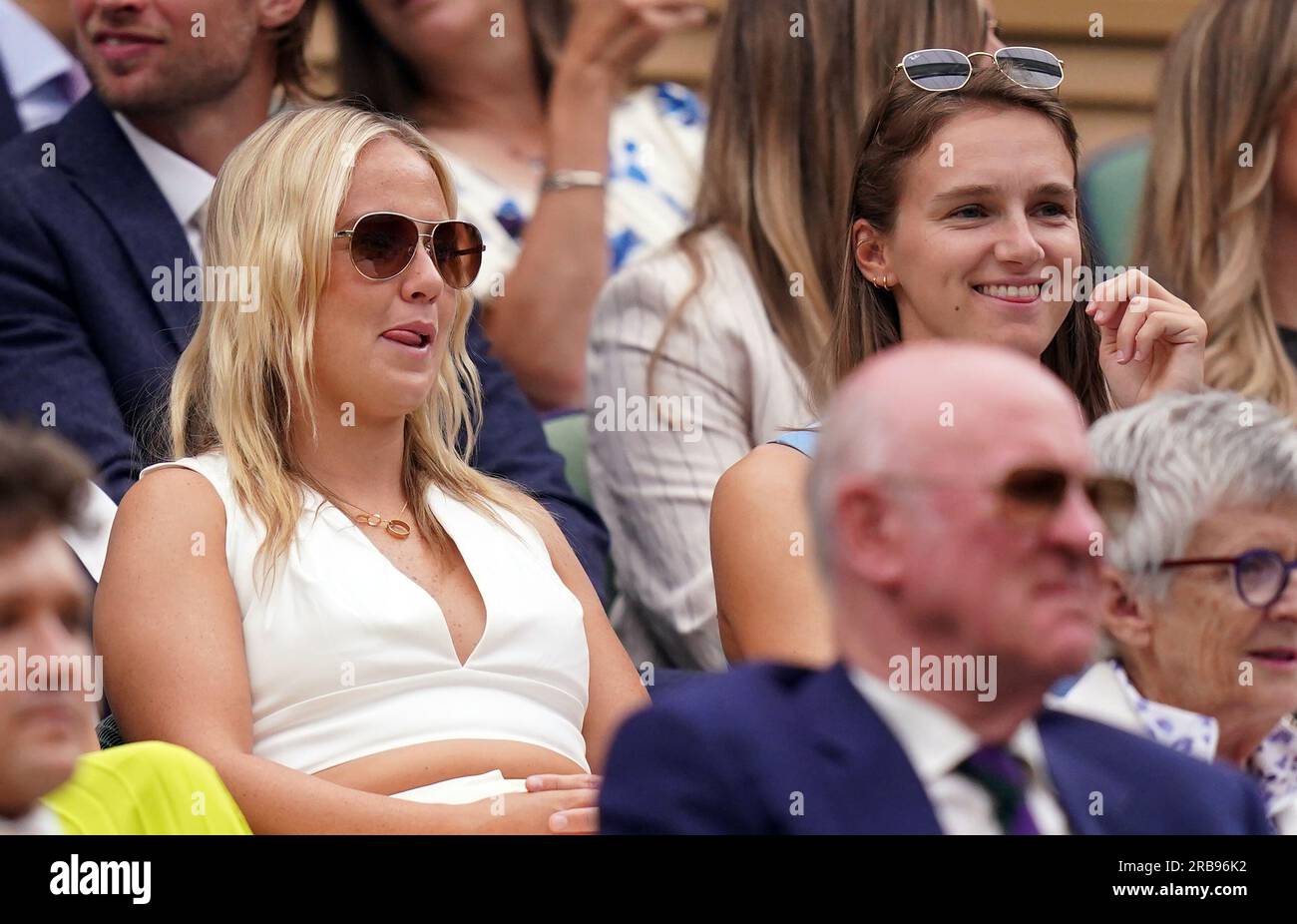 Beth Mead and Vivianne Miedema in the royal box on day six of the 2023