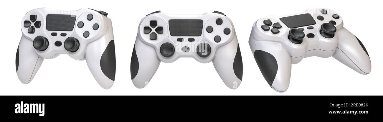 Game joystick or gaming controller isolated on white. 3d illustration ...