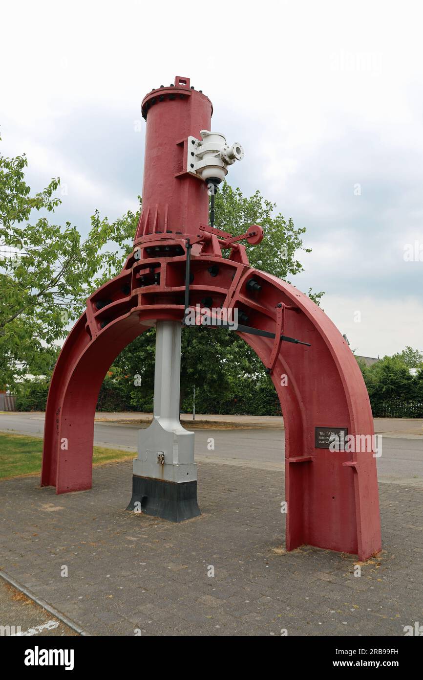 Steam powered hammer donated to the people of Wigan Stock Photo Alamy