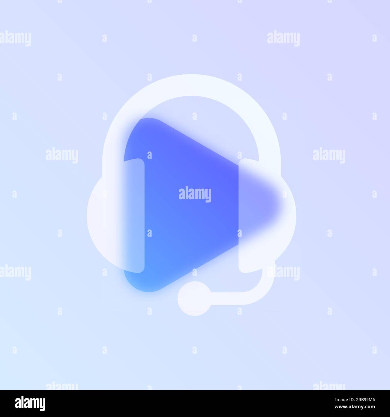music headphones glass morphism Stock Vector