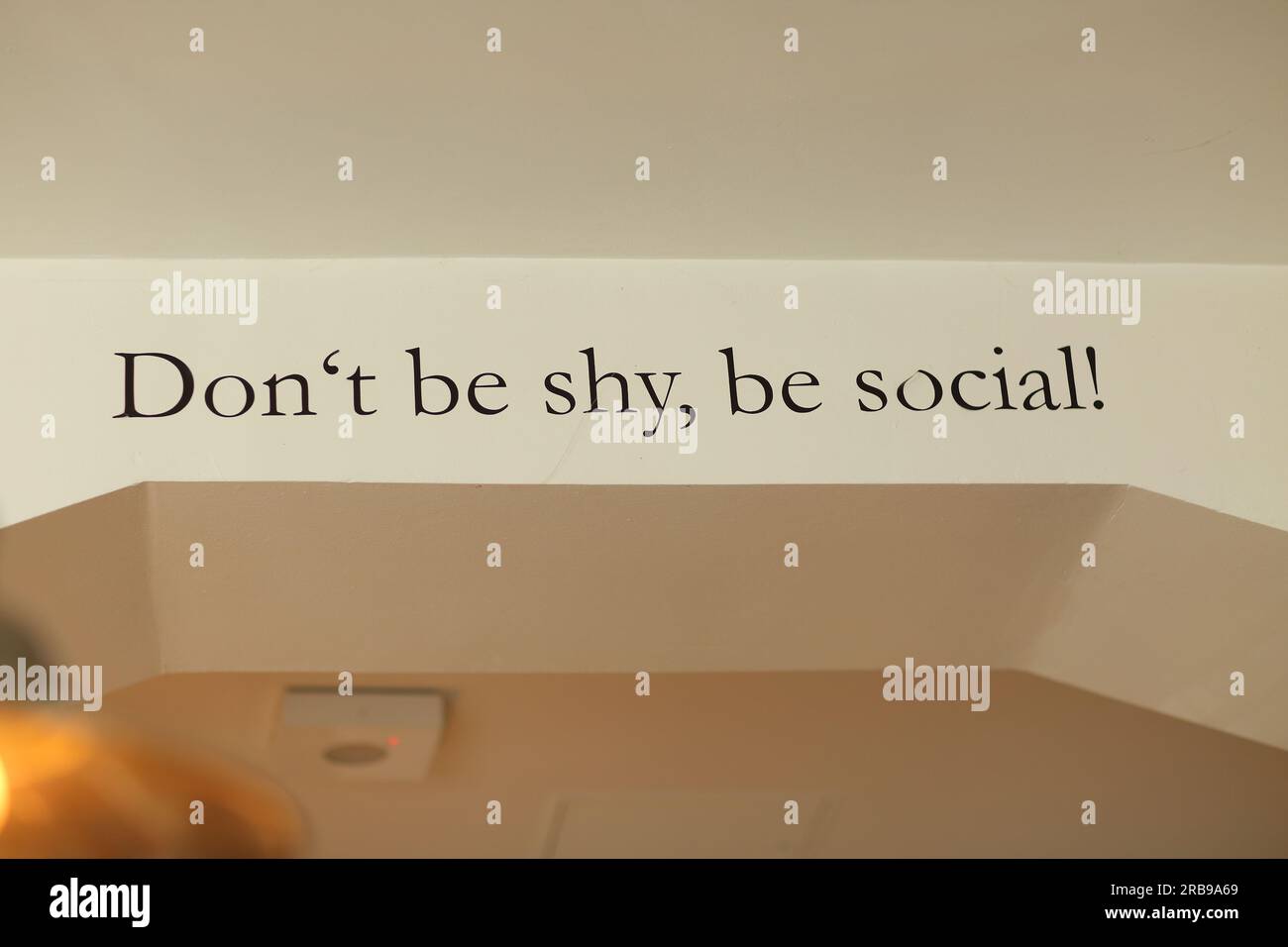 Don't be shy ,be social Stock Photo