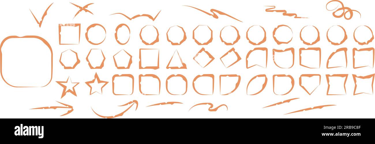 Cet elements  with uneven abstract color Apricot Crush texture Stock Vector