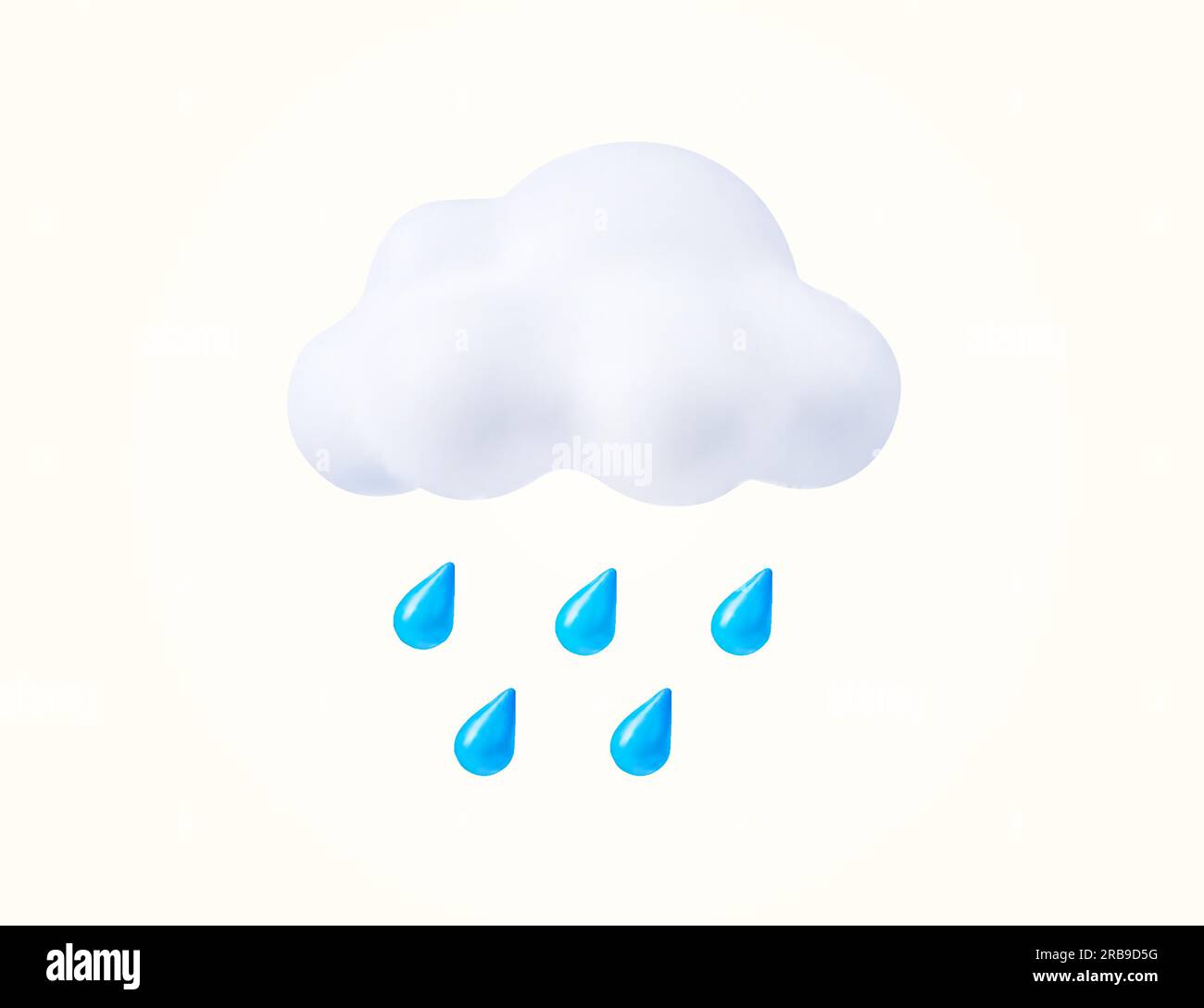 3d rainy cloud, isolated on background. Icon concept for weather forecast, software, website, mobile application. 3d vector illustration. Vector illustration Stock Vector