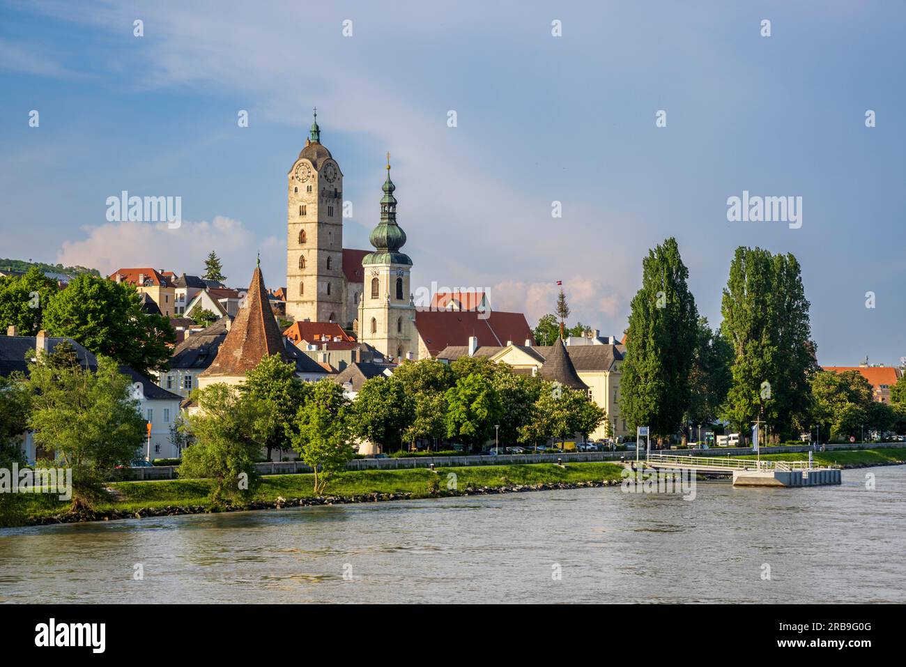 Late afternoon at Krems on the Danube, Austria Stock Photo