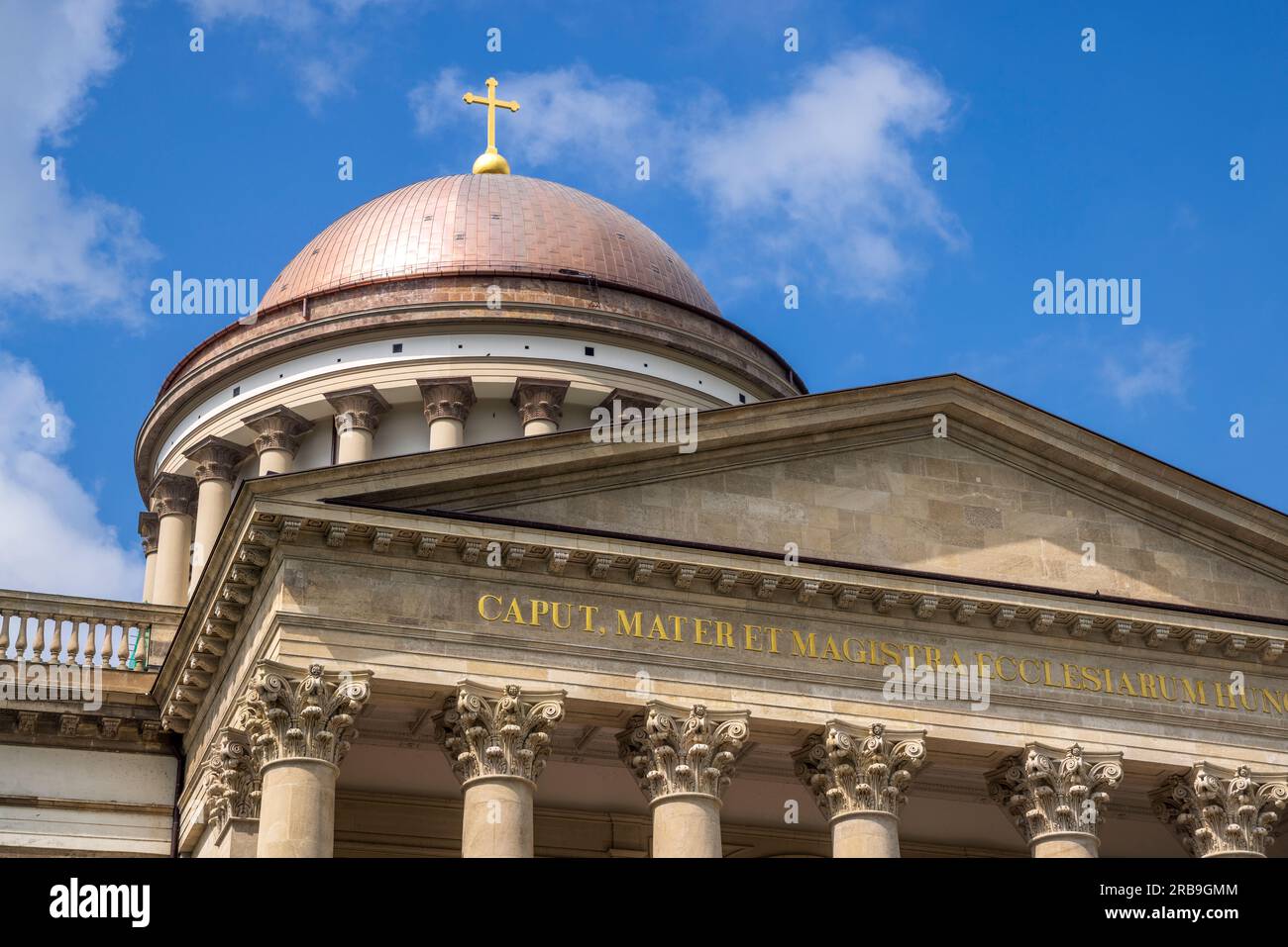 The copper dome of the Basilica of Esztergom, Hungary Stock Photo