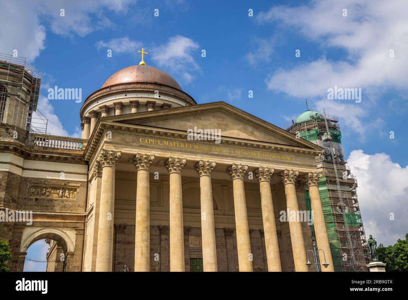 The Basilica of Esztergom during renovations, Hungary Stock Photo
