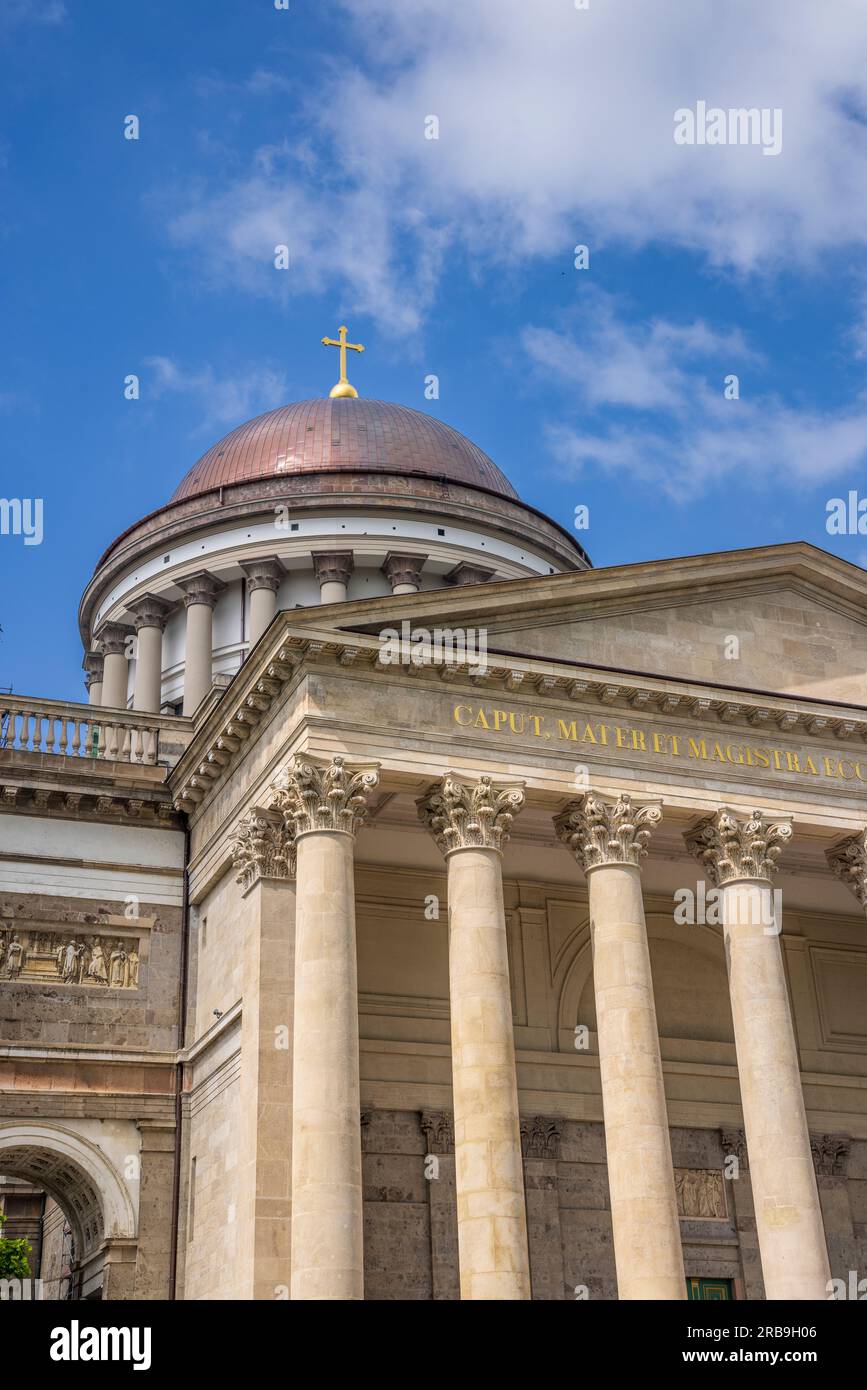 The copper dome of the Basilica of Esztergom, Hungary Stock Photo